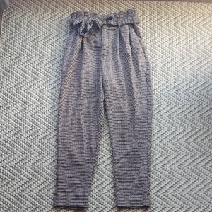 H&M Houndstooth Tie Waist Pants